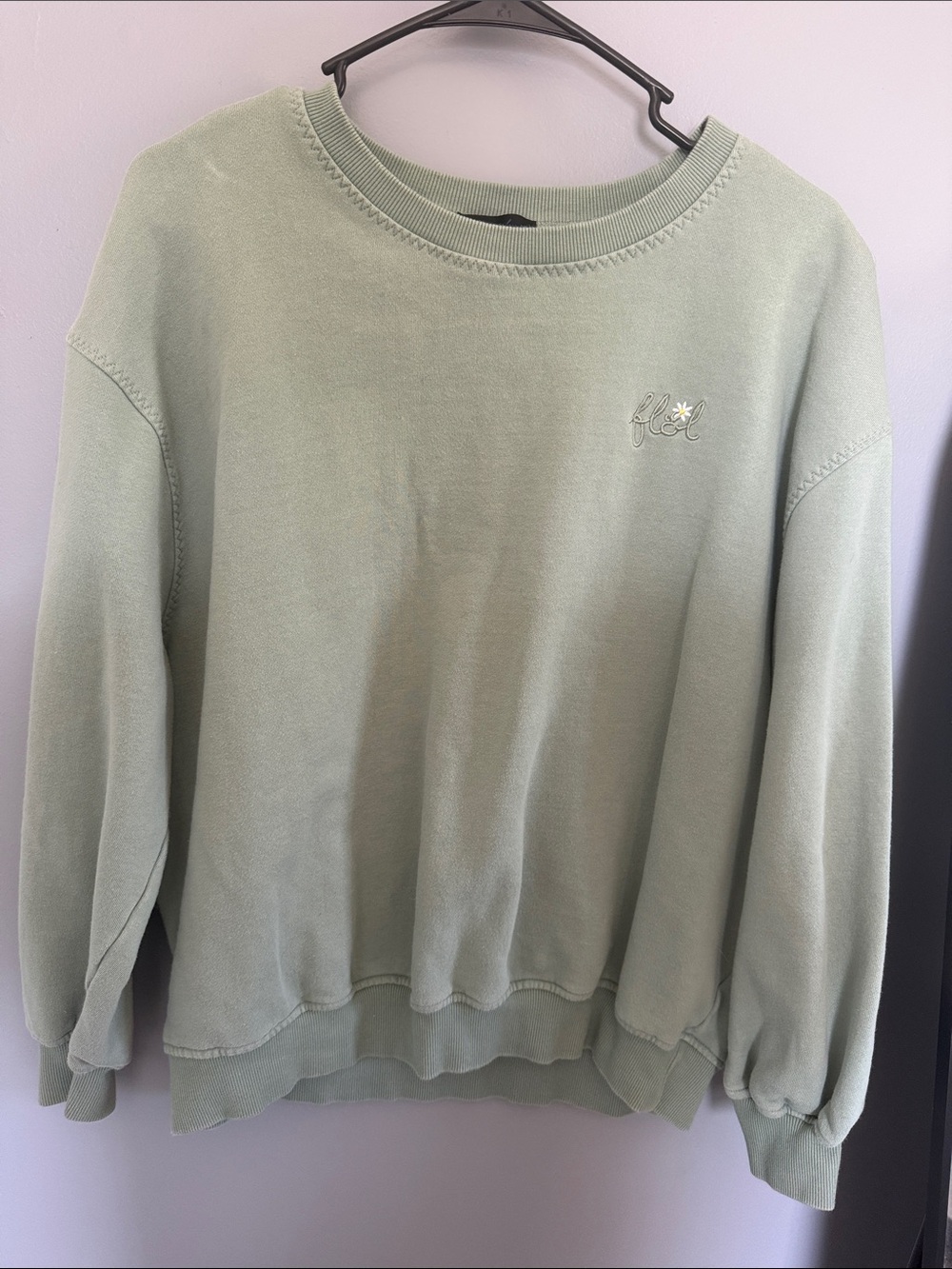 For Love And Lemons Sage Green Crewneck Sweatshirt
